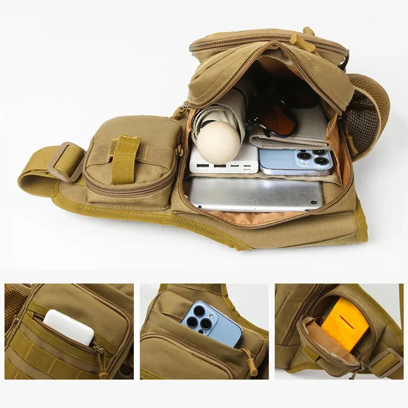 Multi-Pocket Crossbody Compact Hiking Chest Bag - Image 2