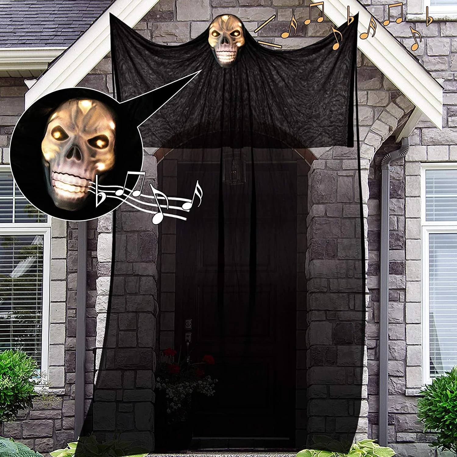 Ghost Skull Hangable Halloween Decoration - Image 1