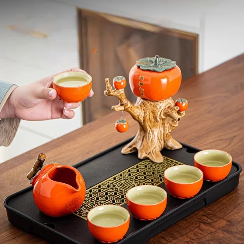 Pumpkin Tree Shape Vintage Tea Set - Image 3