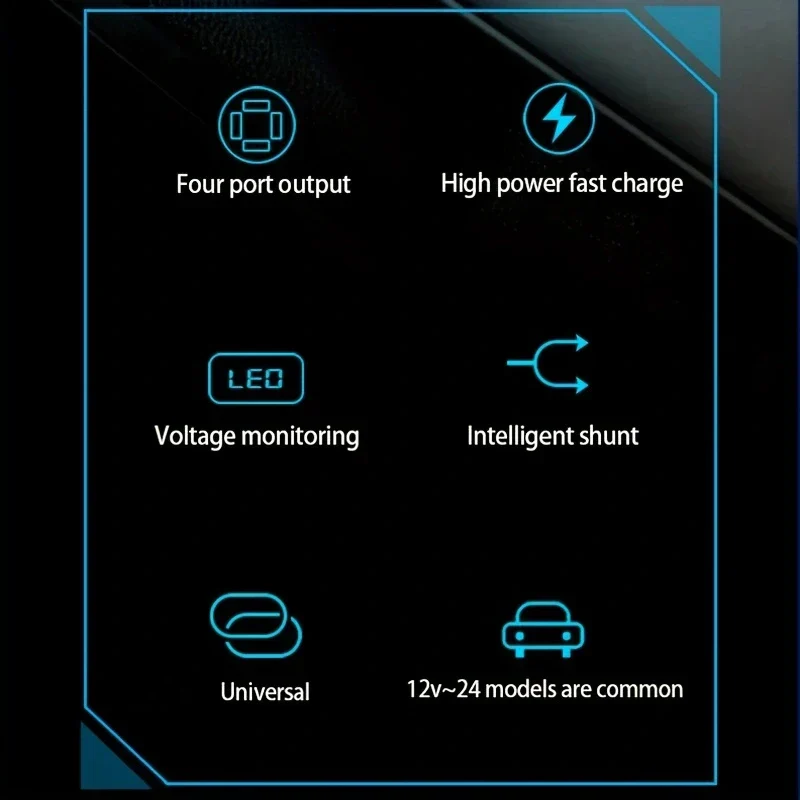 4-Port Digital Car Lighter Fast Charger - Image 3