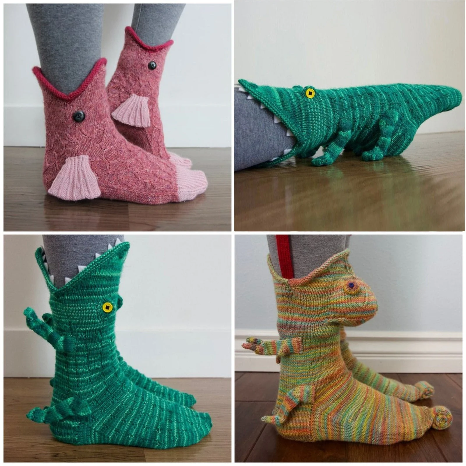Crocodile Bite Knitted Socks - Image 2