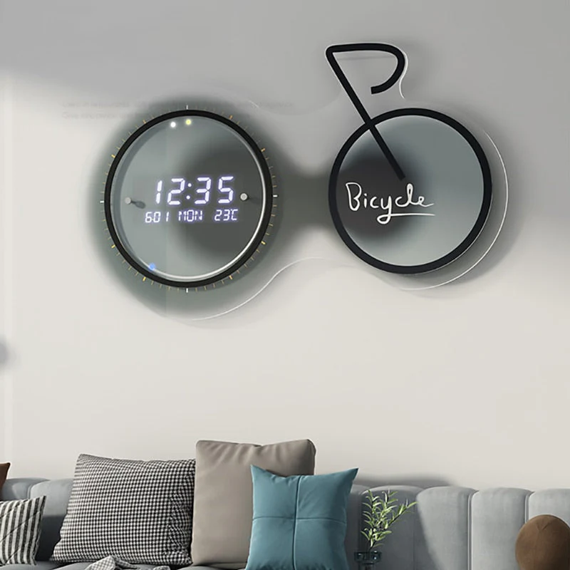 3D Luminous Modern Led Digital Bike Wall Clock - Image 2