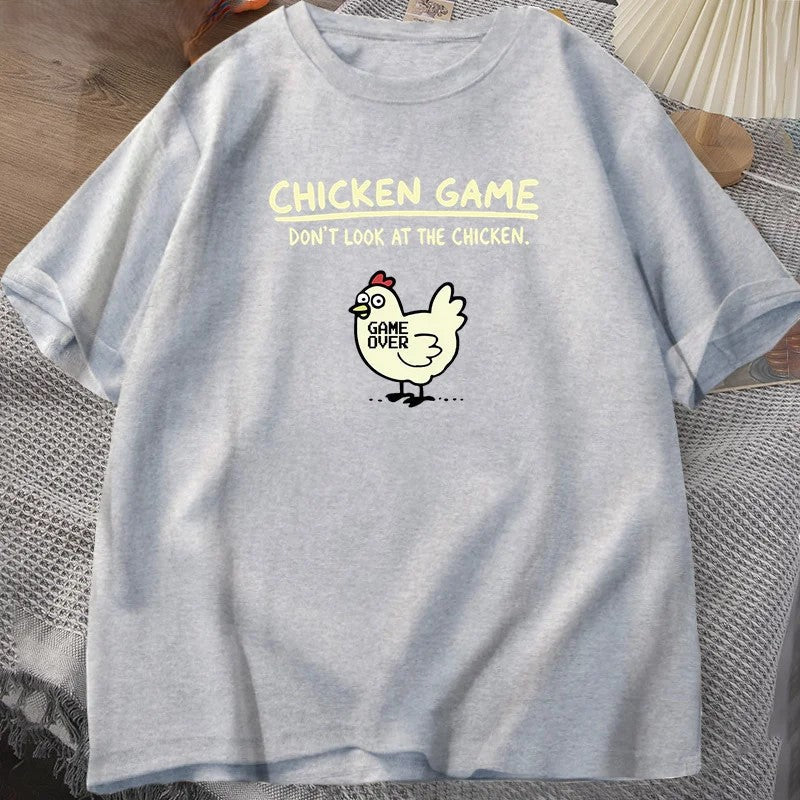 Don’t Look At The Chicken Game Funny T-Shirt - Image 3