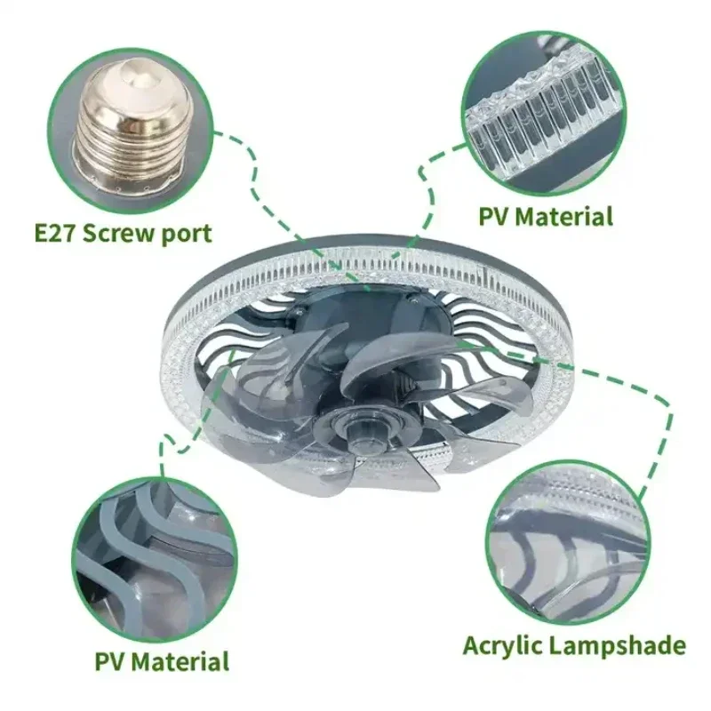 3in1 Remote Control Noise-Free Noise Elegant Fan Lamp - Image 3