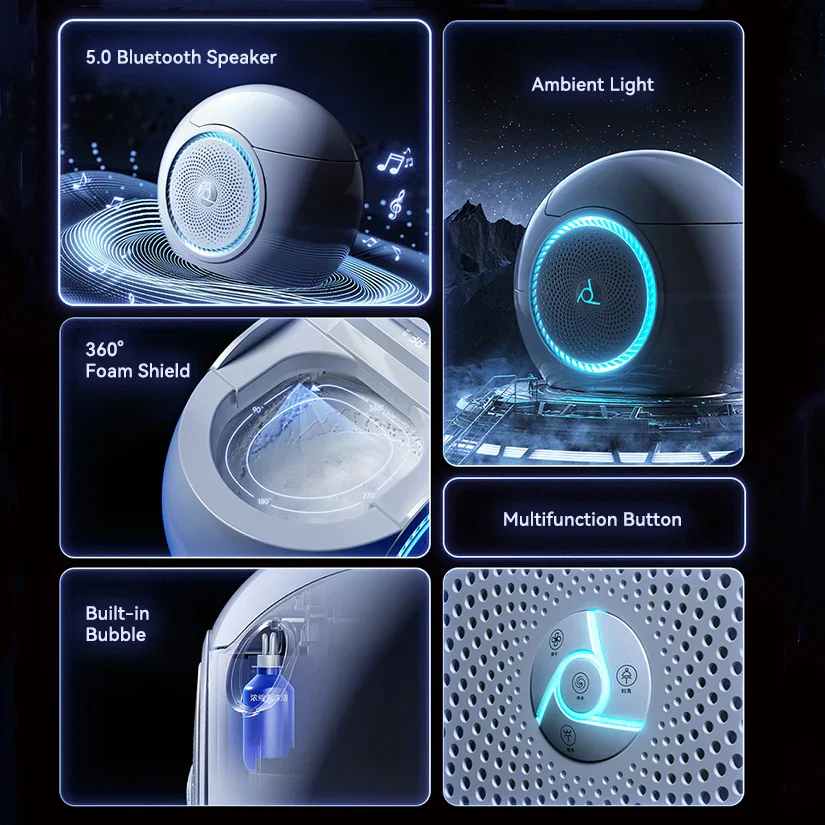 Automatic Radar Sensor Built-in Speaker Smart Egg-Shaped Toilet - Image 3