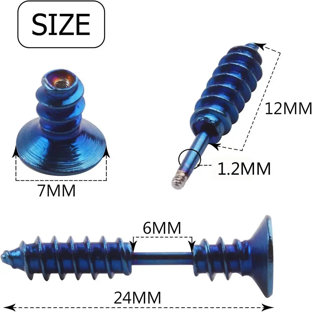 Realistic Screw Industrial Steel Earrings - Image 3