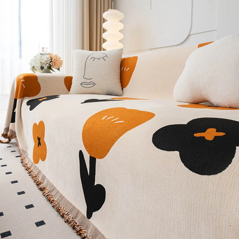 Floral Blossom Non-Slip Modern Sofa Cover - Image 1
