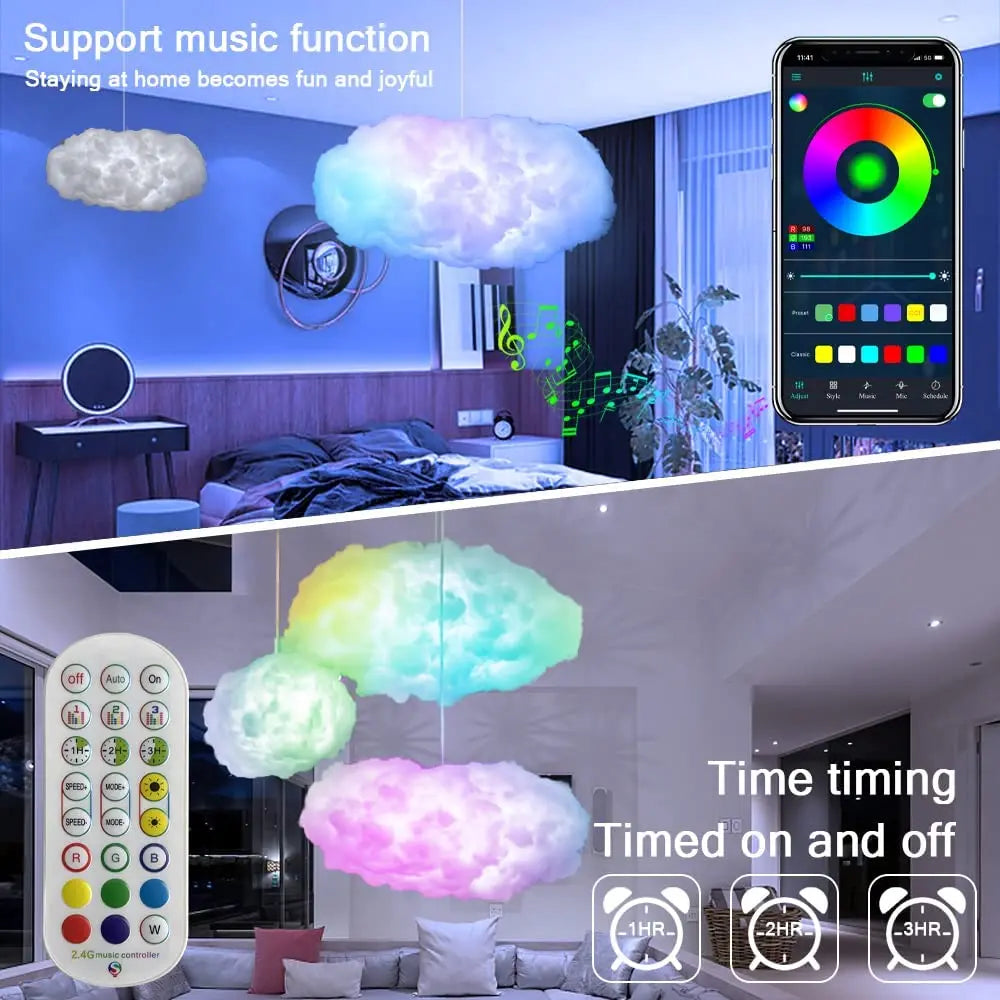 Cloudscape Glow 3D Cloud Smart Bedroom Light - Image 3