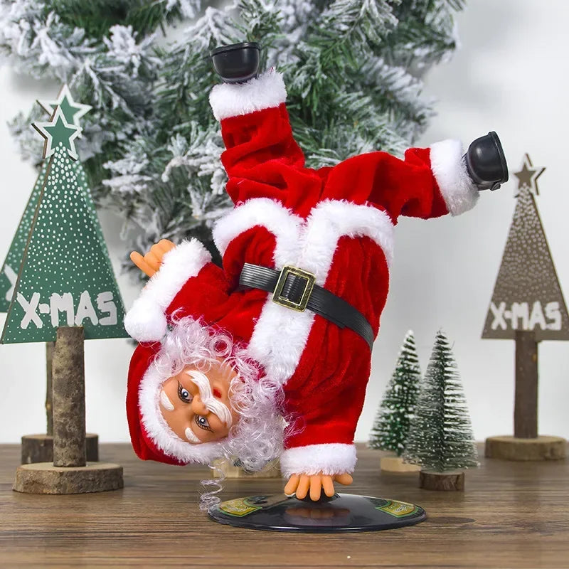 Breakdancing Santa Dynamic Christmas Figurine - Image 1