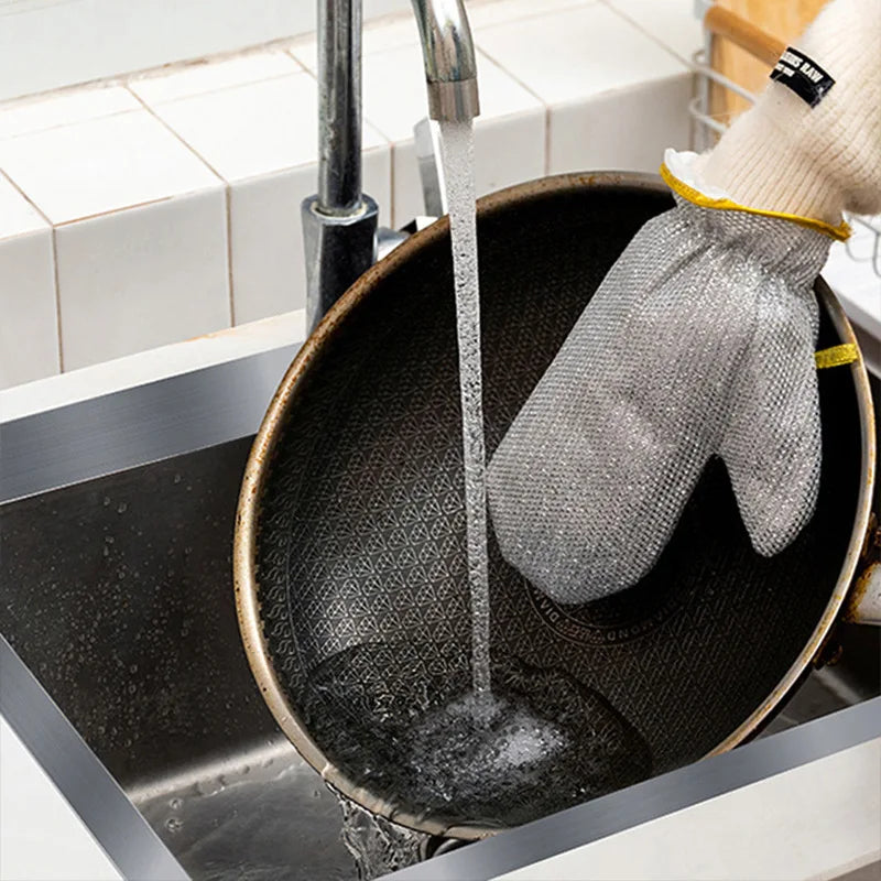 Heavy Duty Steel Wire Dishwashing Cleaning Gloves - Image 3