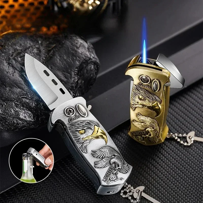 Outdoor Portable Metal Folding Knife Lighter