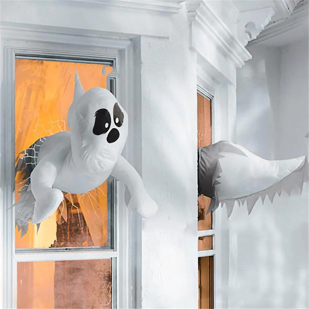 Window Crashing Ghost Halloween Decoration - Image 1