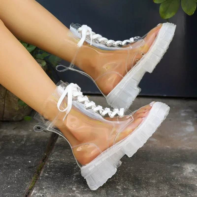 Crystal Clear Platform Rain Boots - Image 3