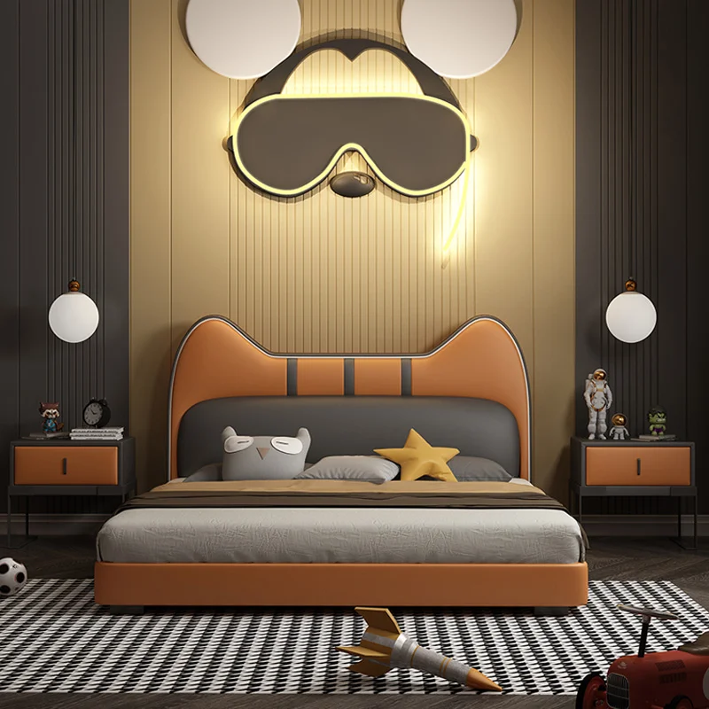 Fancy Cat Leather Modern Kids Bed - Image 1