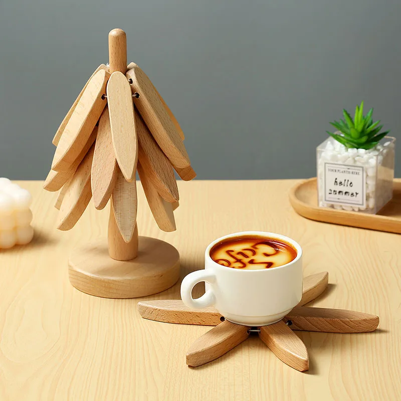 Wooden Tree Heat Resistant Coaster Set - Image 2