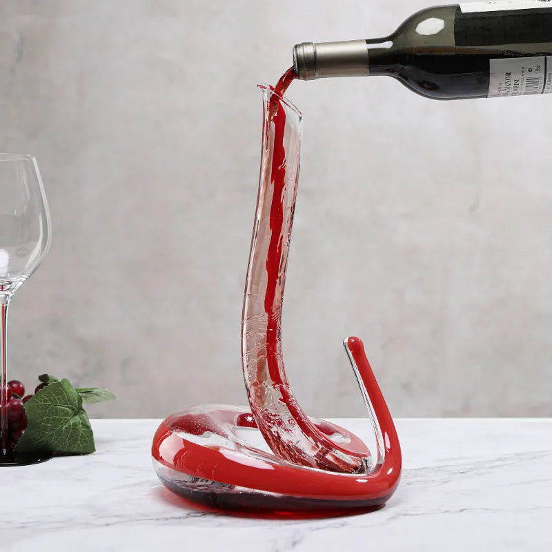 Artisan Blown Snake-Shaped Glass Wine Separator - Image 3