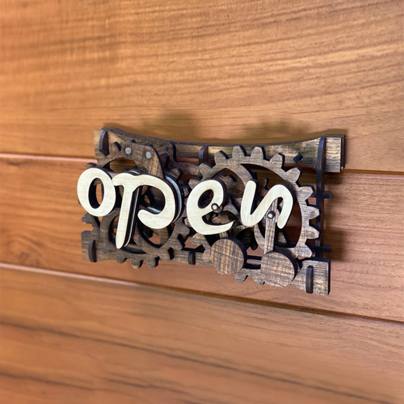 Wooden Double-Sided Reversible Open Closed Sign - Image 2