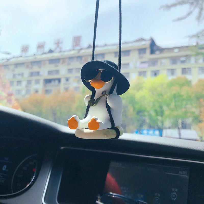 Fancy Duck Car Front Mirror Decor - Image 1