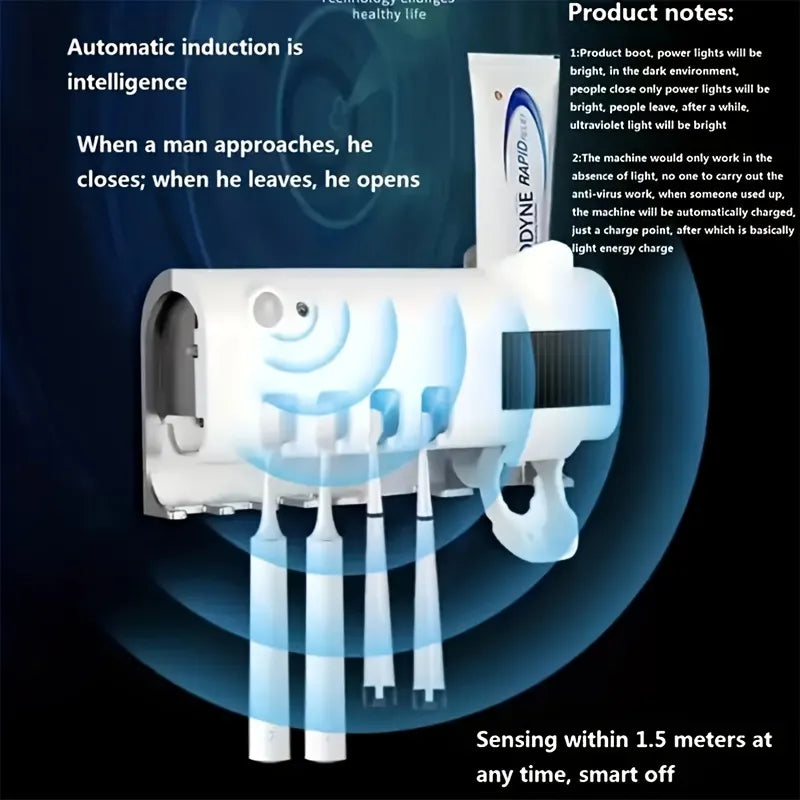 Automatic Toothpaste Dispenser Bathroom Organizer Rack - Image 2