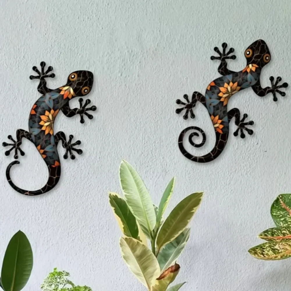 Artistic Mosaic Gecko Wall Decor