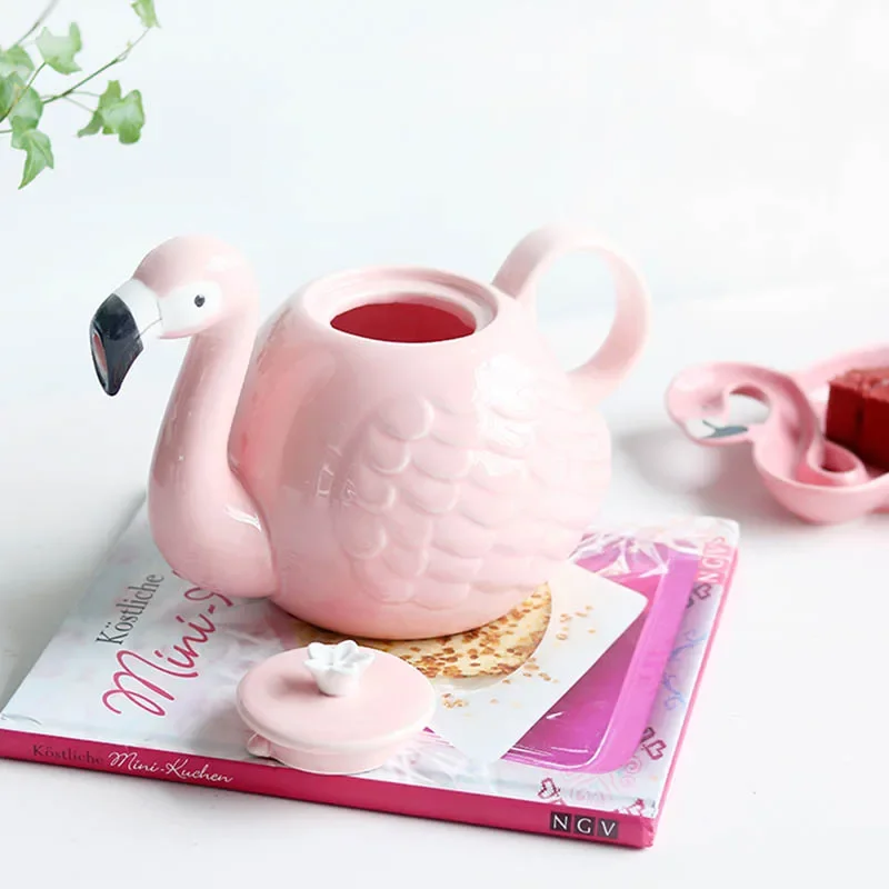 Pink Flamingo Ceramic Tea Set - Image 2