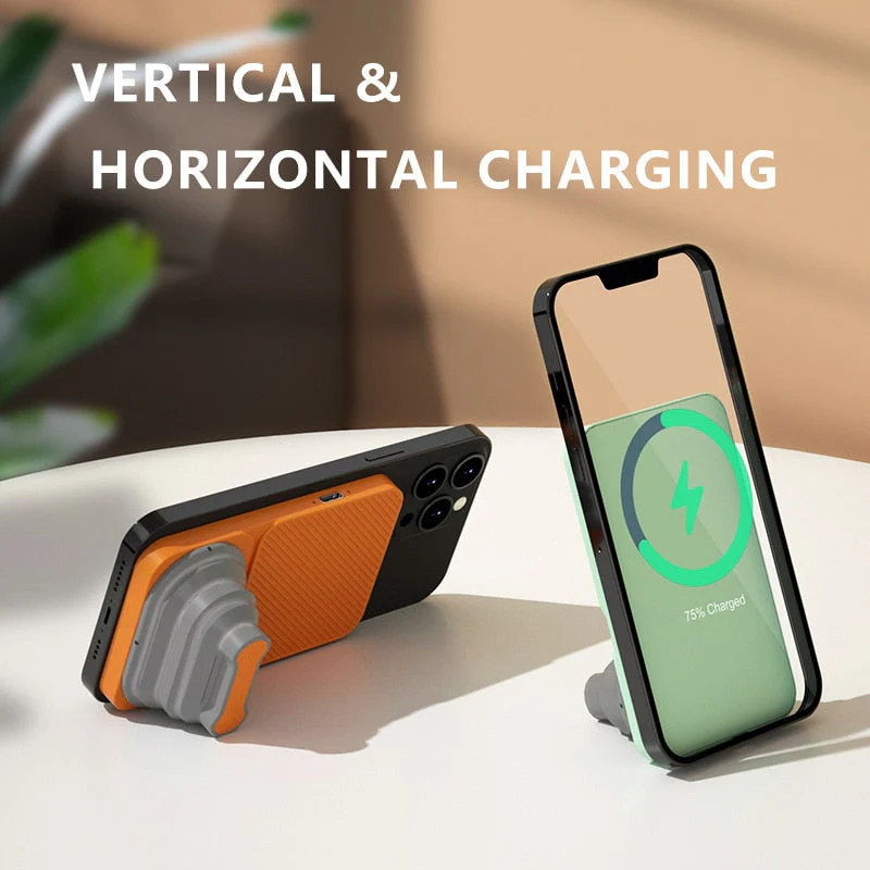 Foldable MagSafe Wireless Phone Holder Power Bank - Image 2