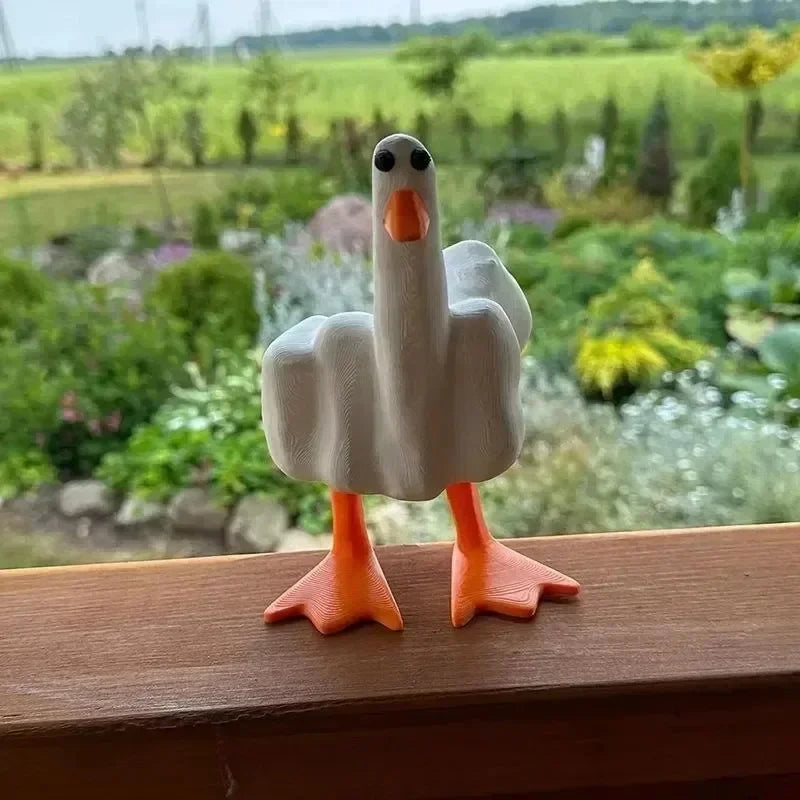 Middle Finger Resin Duck Decor - Image 1