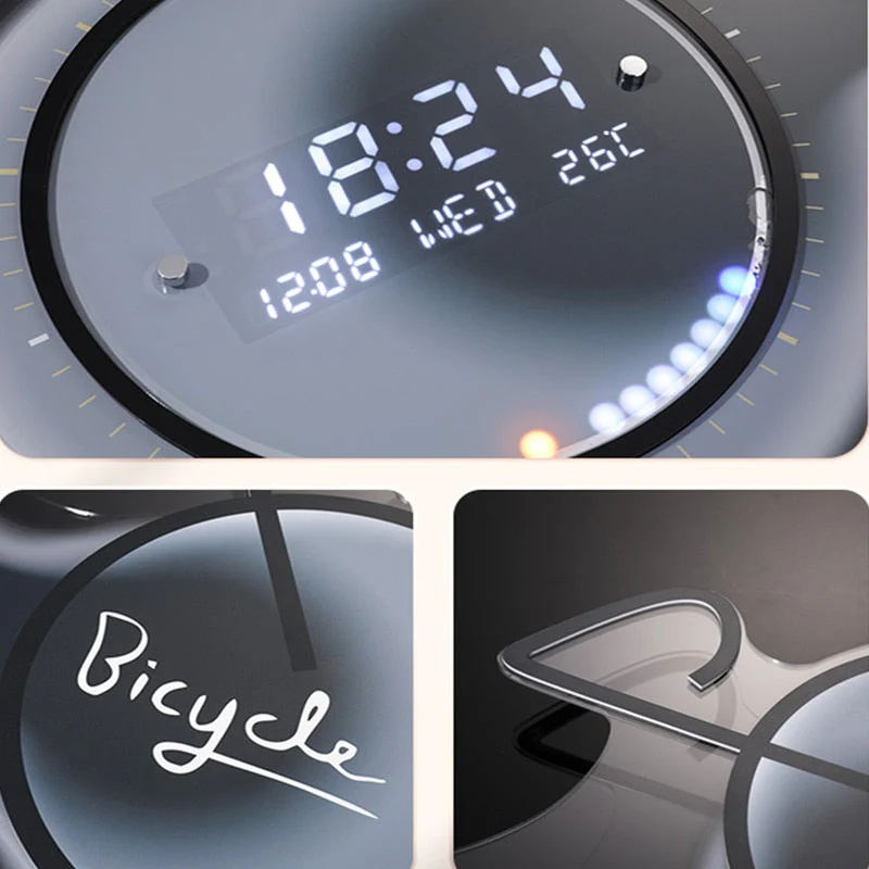 3D Luminous Modern Led Digital Bike Wall Clock - Image 3