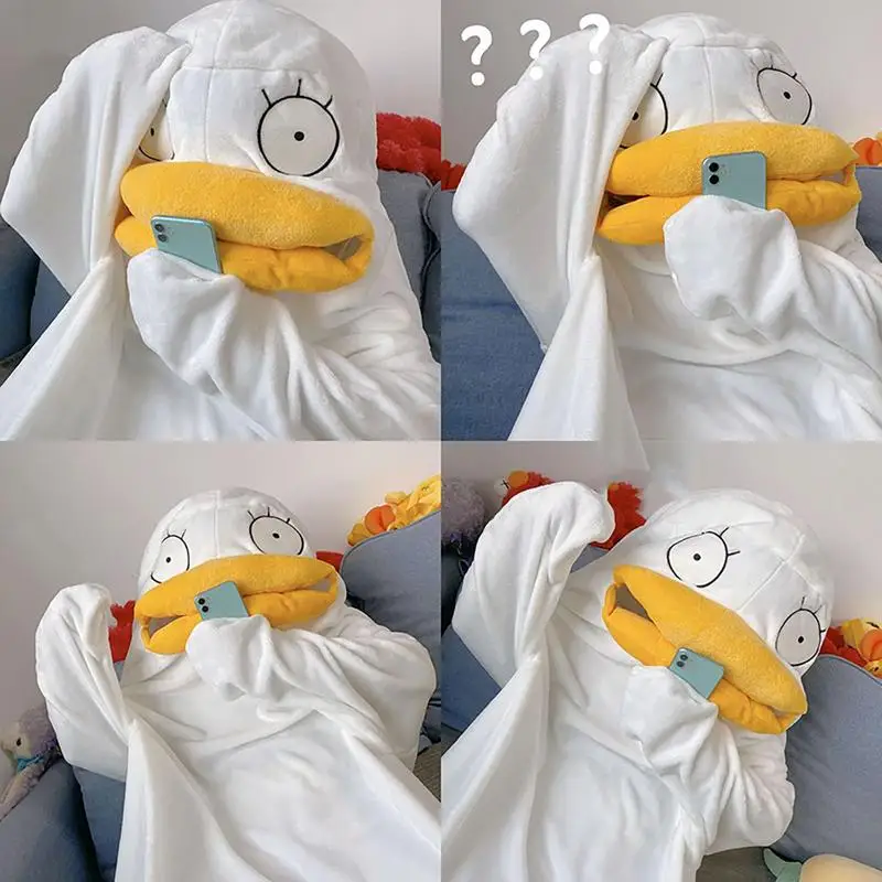 Confused Duck Warm Adult Pajamas Costume - Image 2