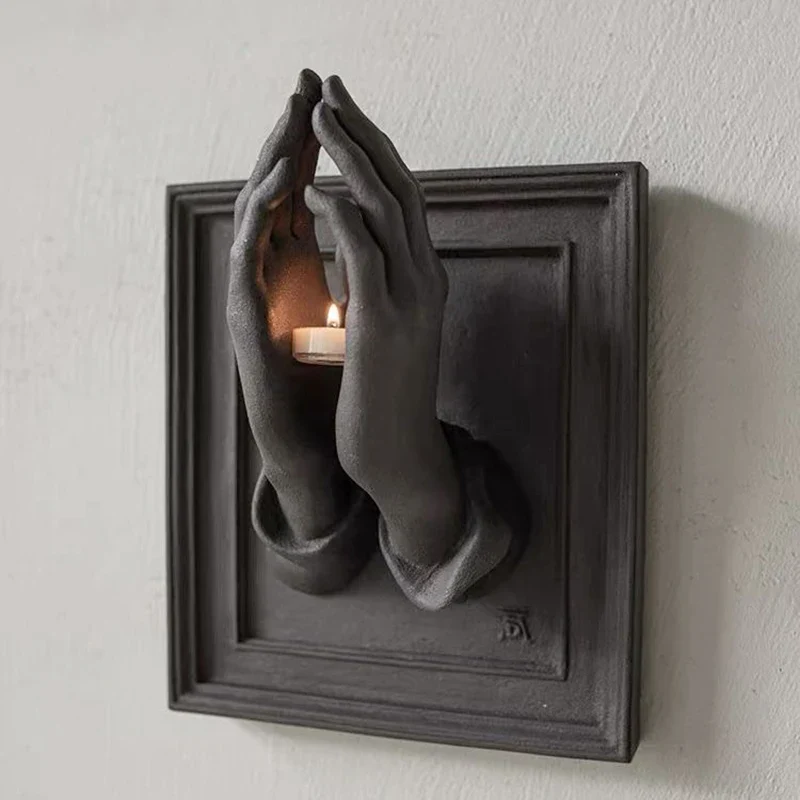 Praying Hands Nordic Wall Candle Holder - Image 3