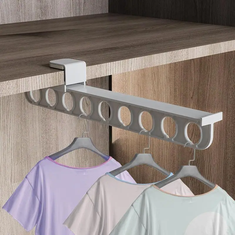 Retractable Wardrobe Rail Closet Organizer Hanger - Image 2