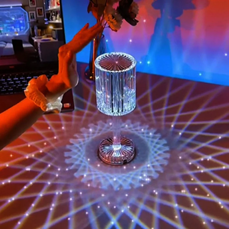 Diamond Glow Acrylic Touch Table Night Lamp - Image 1