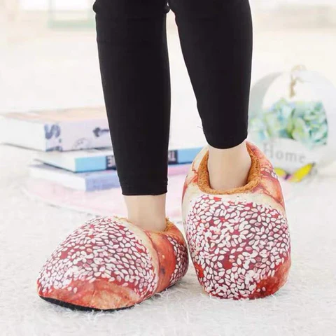 Creative Toast Bread Winter Slippers - Image 3
