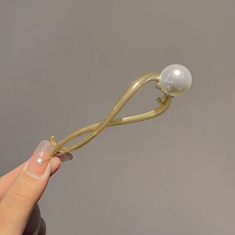 Korean Style Elegant Pearl Hair Clip - Image 2