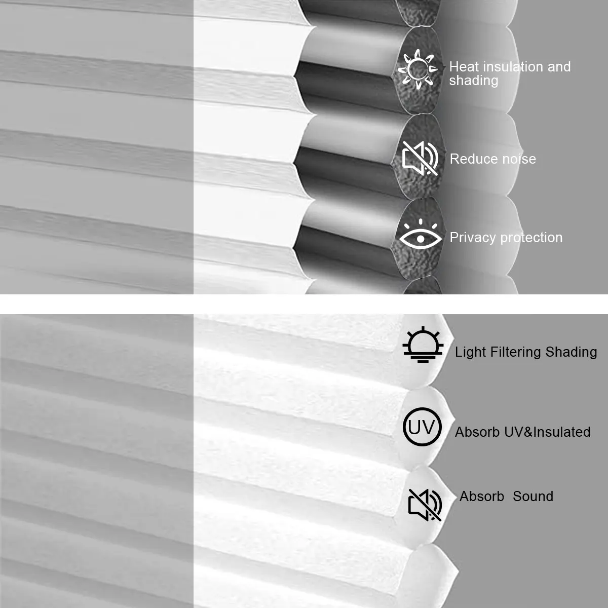 Blackout No-Drill Cordless Honeycomb Blinds - Image 2