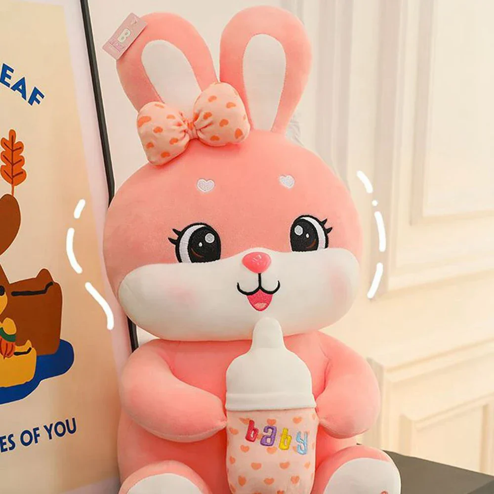 Sweet Bottle-Hugging Bunny Plush - Image 1