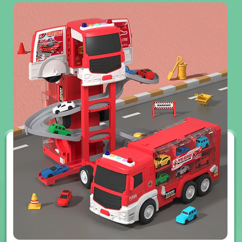 Transforming Truck Building Car Race Toy - Image 1