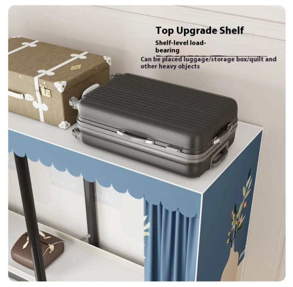 No-Assembly Protective Curtain Foldable Oxford Cloth Wardrobe - Image 3