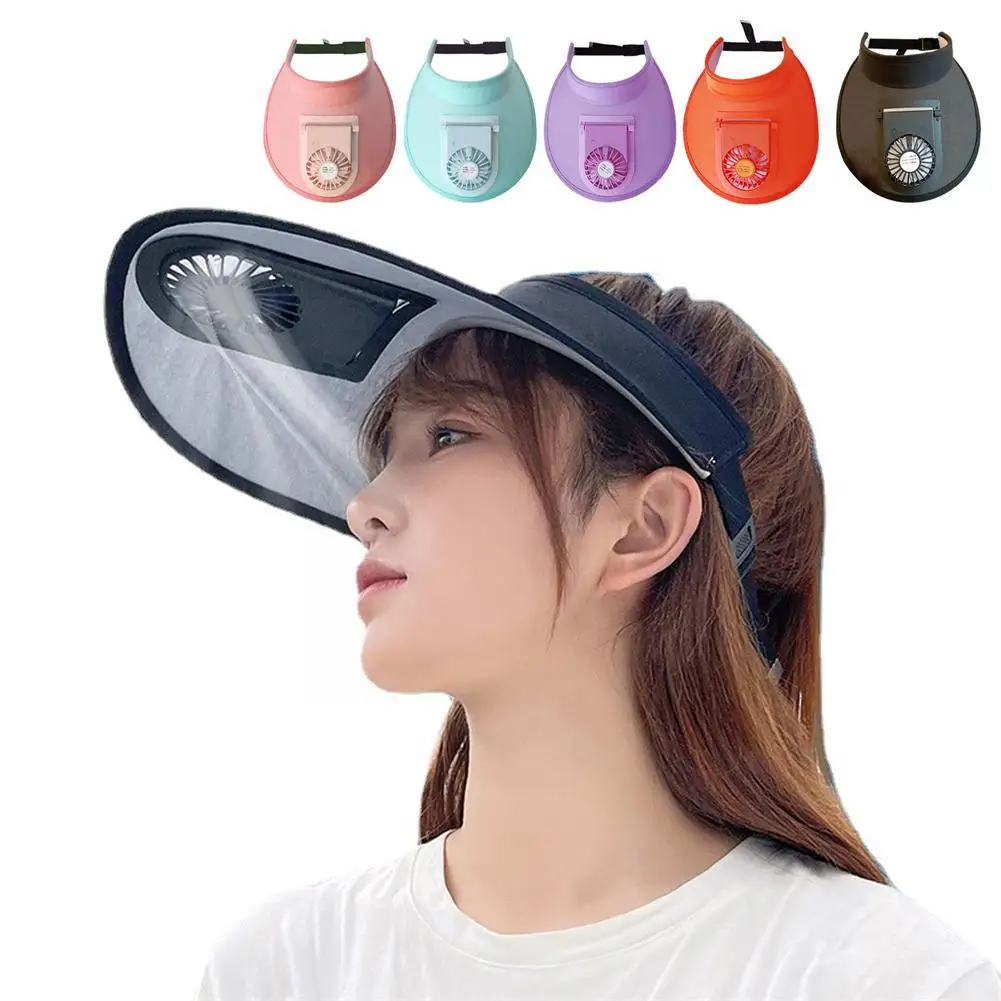 Breathable Summer Sun Visor Cooling Fan Hat - Image 2