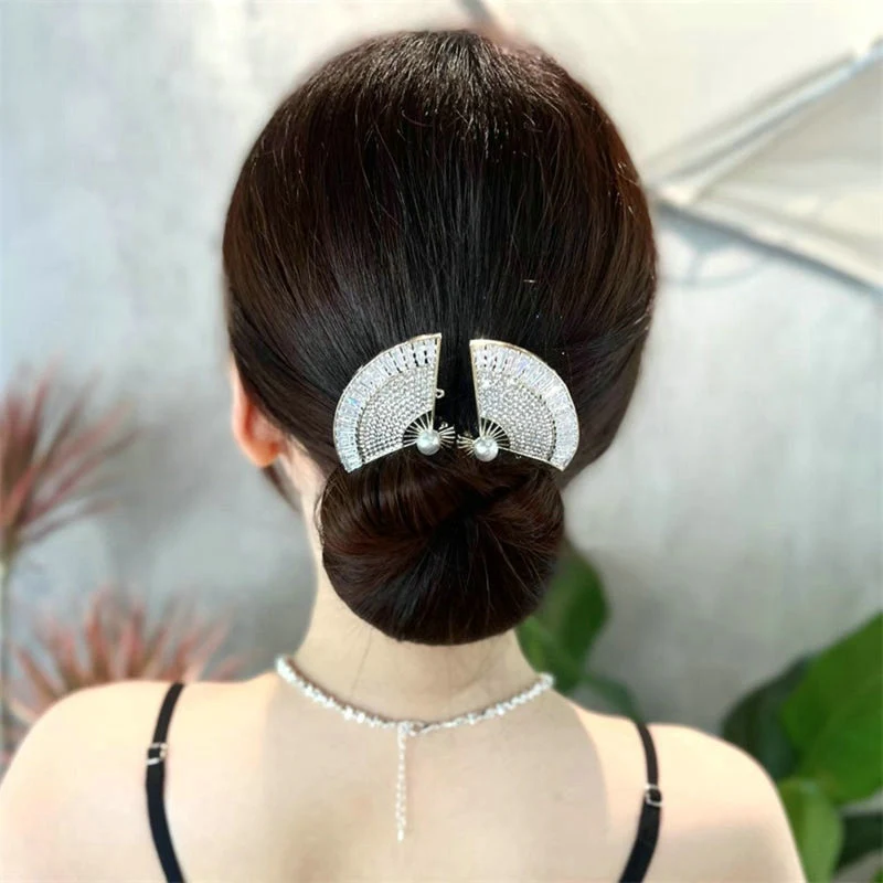 Korean Style Bow Hair Rhinestone Band - Image 3