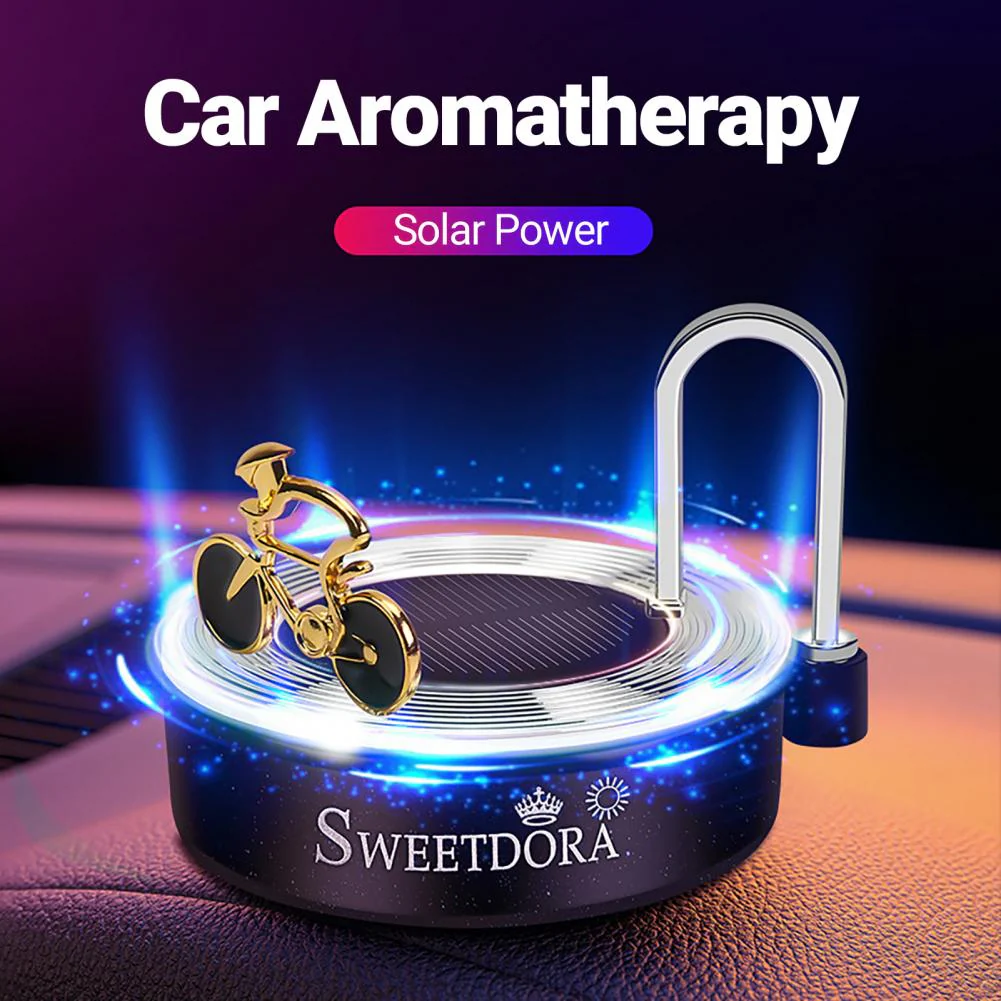 Mini Bicycle Car Solar Power Aromatherapy Decor - Image 2