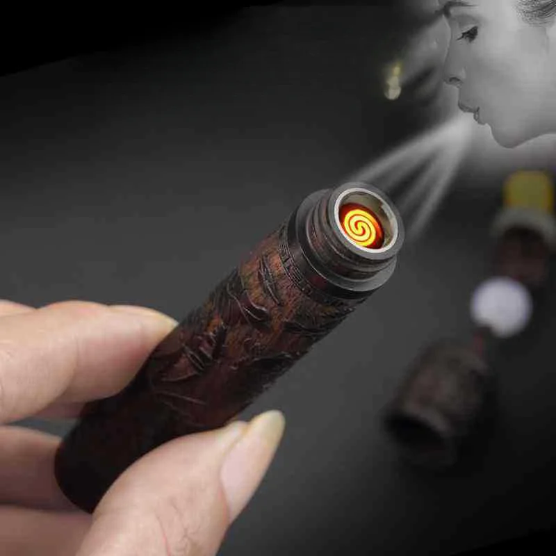 Ancient Dragon Wood Flameless Electric Lighter - Image 2