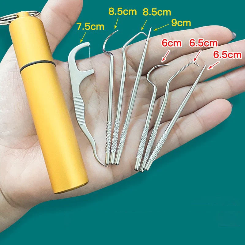Minty Portable Metal Toothpick Cleaner Set - Image 3
