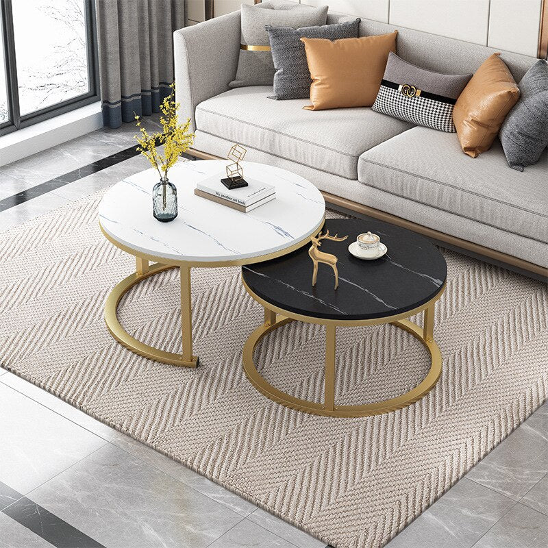 Elegant Mod Circle Design Round Coffee Table - Image 2