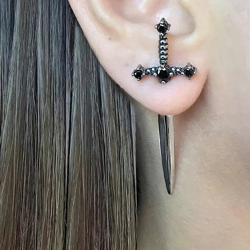 Gothic Sword Drop Earring - Image 2