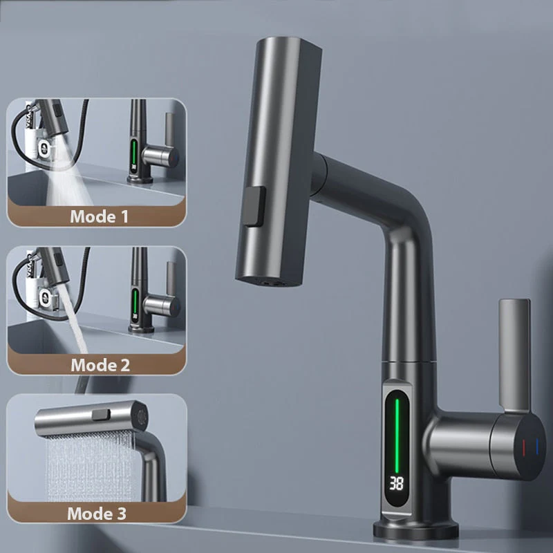 Modern Sleek Waterfall Temperature Display Faucet - Image 3