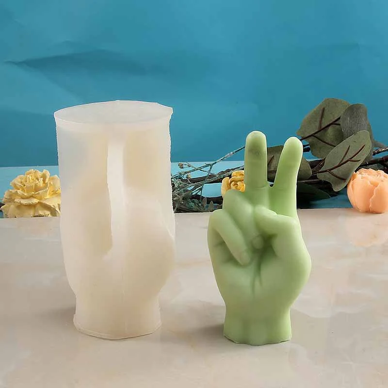 Middle Finger Hand Gestures Artsy Candle DIY Molds - Image 2