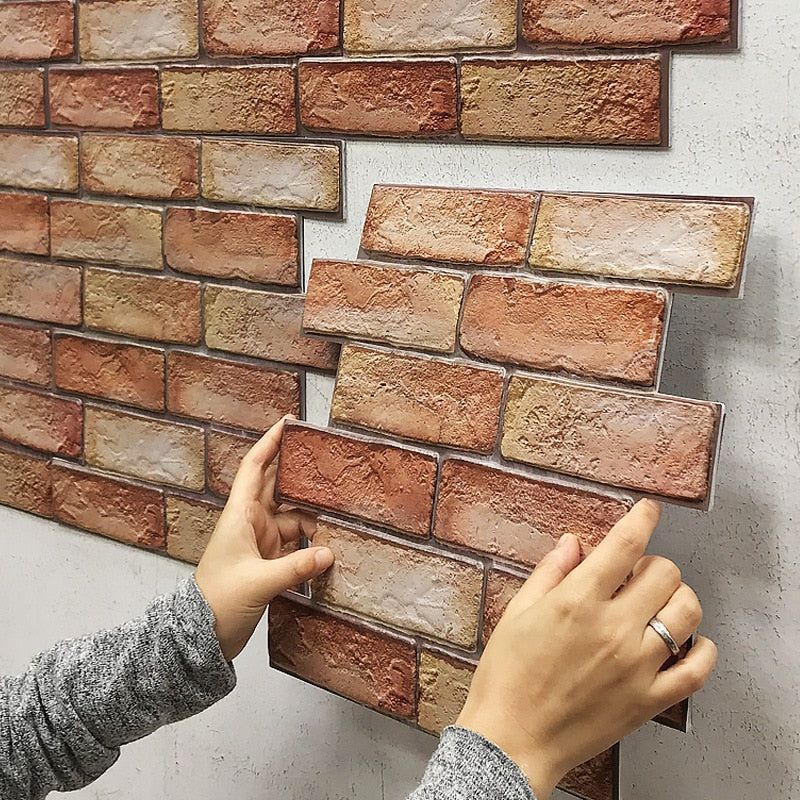 3D Self-Adhesive Brick Pattern Wallpaper - Image 1