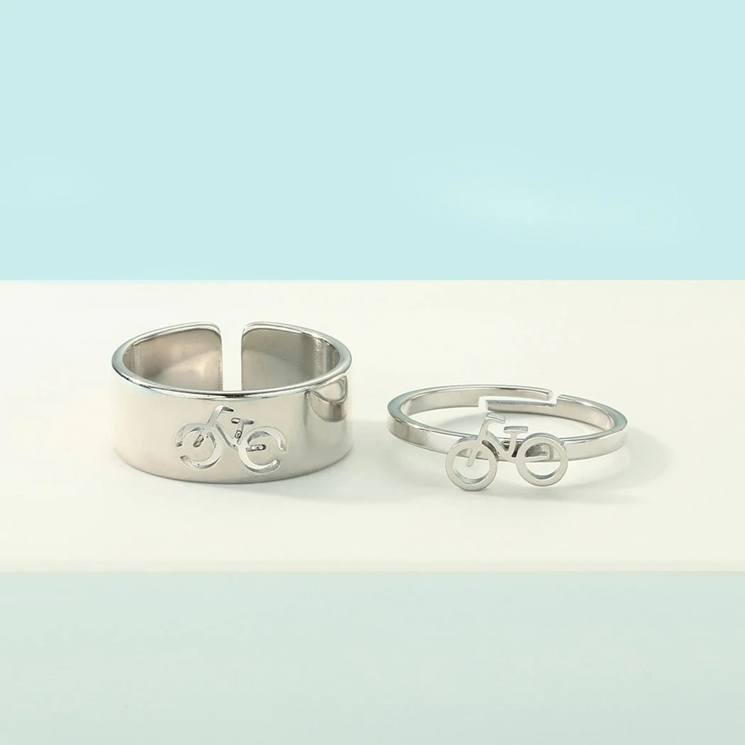 2pcs Together Forever Couple Rings - Image 2