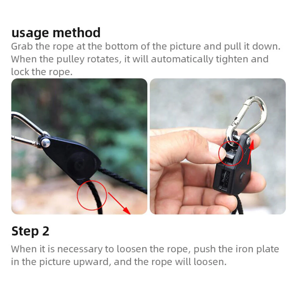 Camp Anywhere Adjustable Ratchet Tent Stabilizer Pulley Hanger - Image 3